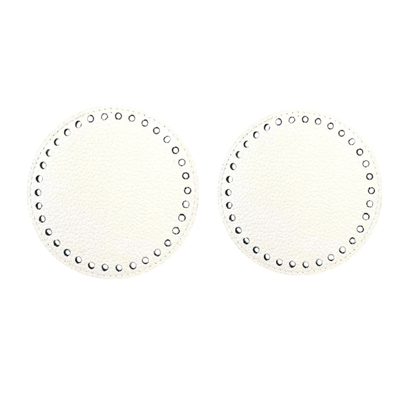 Set 2 Đế Tròn Bằng Da PU Lót Đáy Túi Xách DIY Có Lỗ