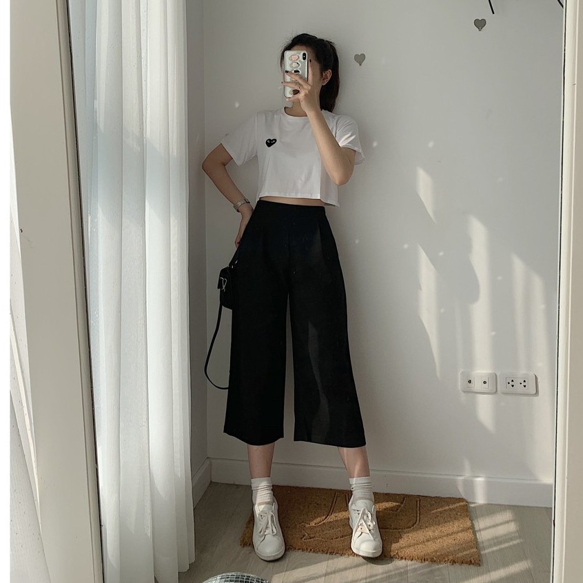 Quần ống rộng lửng khoá cạnh TKQ21 1994closet