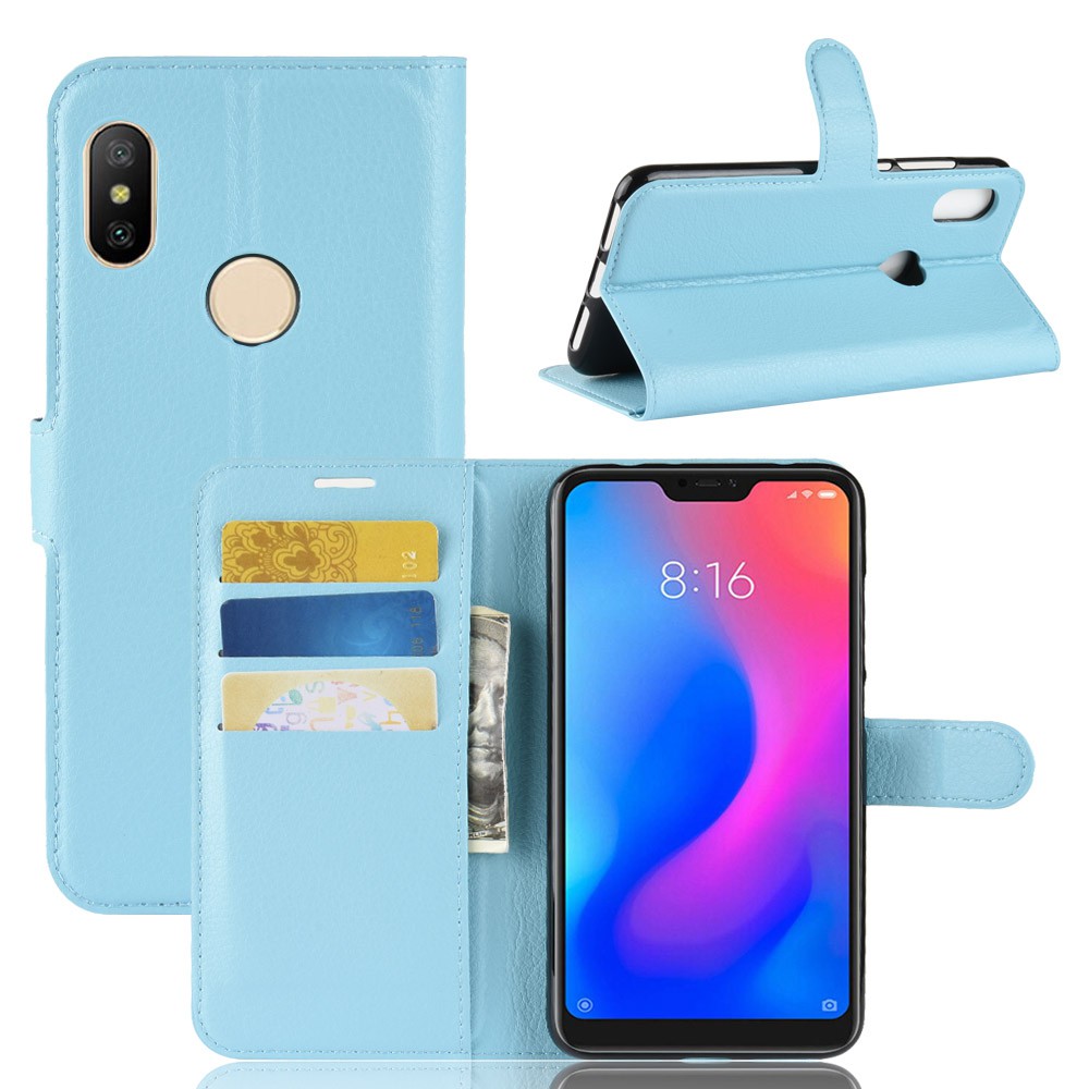 Vỏ Bao Da Điện Thoại Pu Phối Silicon Tích Hợp Ví Nắp Lật Tiện Dụng Dành Cho Xiaomi Redmi Note 6 Pro 6a S2 Go Đứng