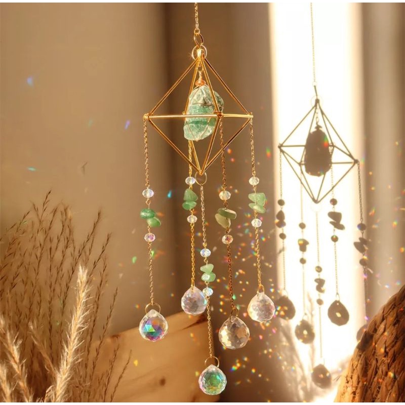 Chuông gió suncatcher quà sinh nhật lưu niệm phụ kiện trang trí nhà cửa chuông gió pha lê suncatcher
