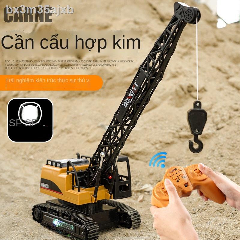 Trẻ em điều khiển từ xa hợp kim kỹ thuật xe nâng trộn cần cẩu mô hình cậu bé máy xúc mô phỏng điện đồ chơ