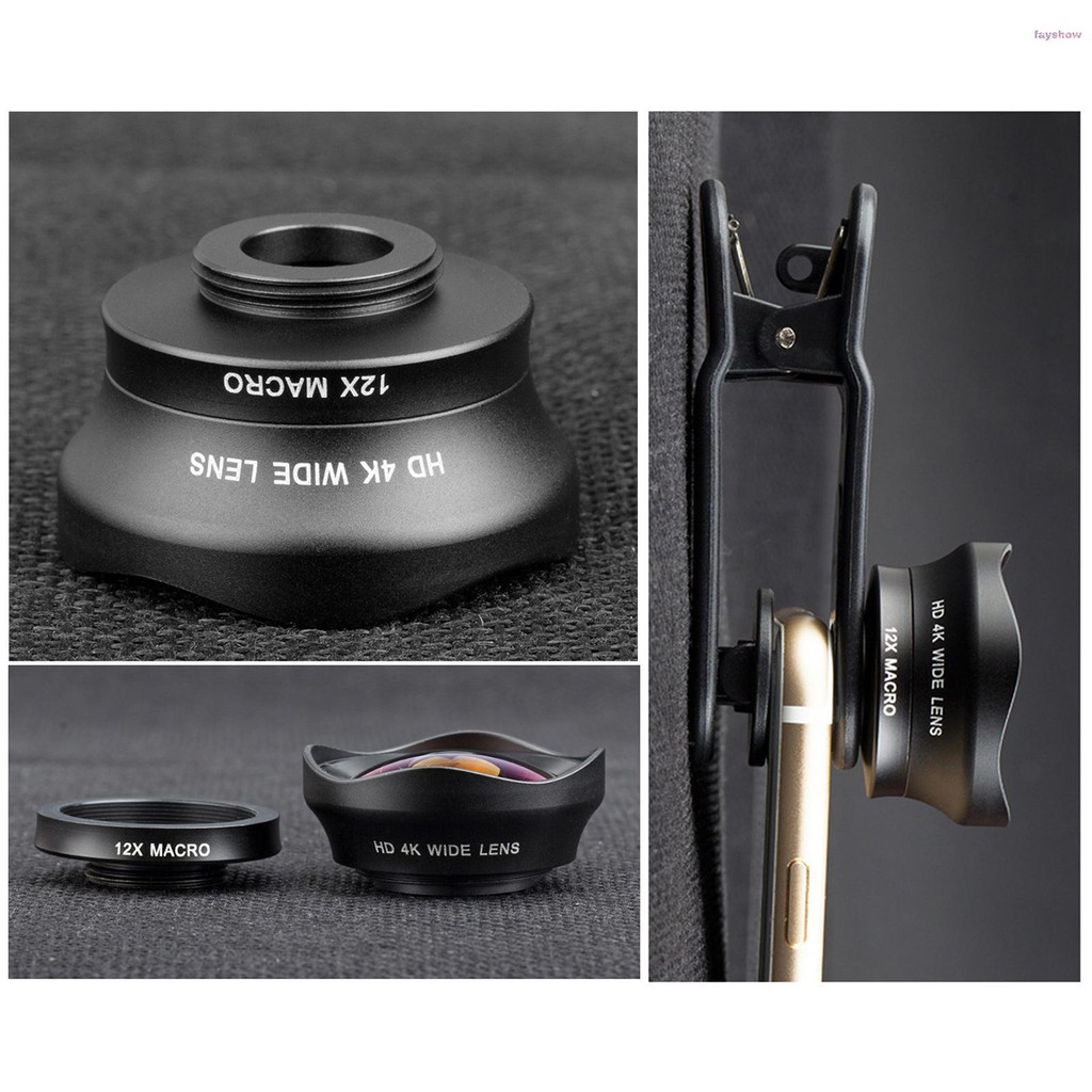 Bộ Lens Mở Rộng 16mm + 12x Macro Gắn Camera Điện Thoại