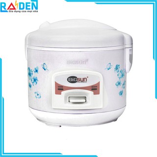 [Mã ELHA22 giảm 6% đơn 300K] Nồi cơm điện nắp gài 1,2 lít Bigsun BR-12 (Hoa Xanh)