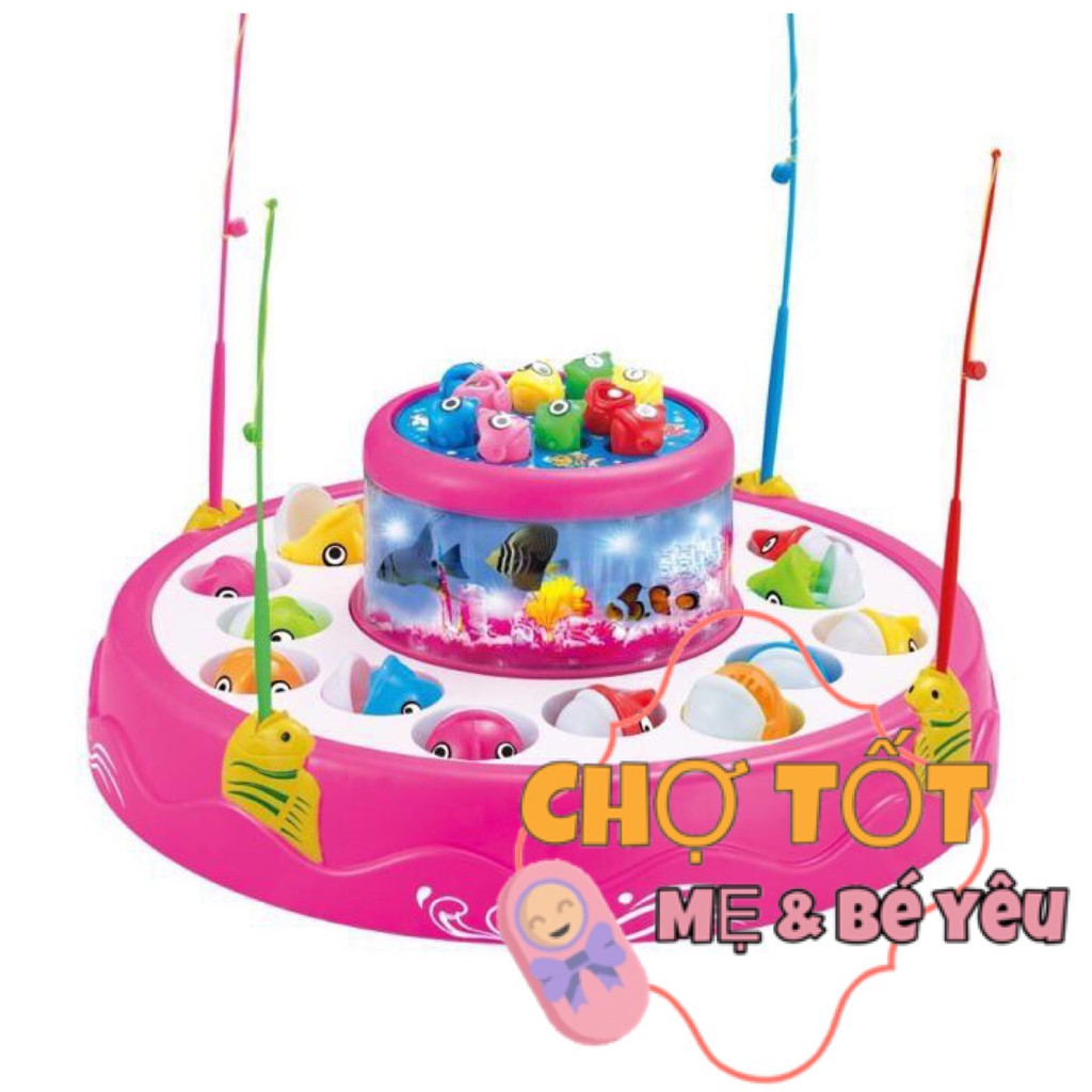 Đồ Chơi Câu Cá 2 Tầng Nam Châm Quay 360 Độ Có Đèn &amp; Nhạc