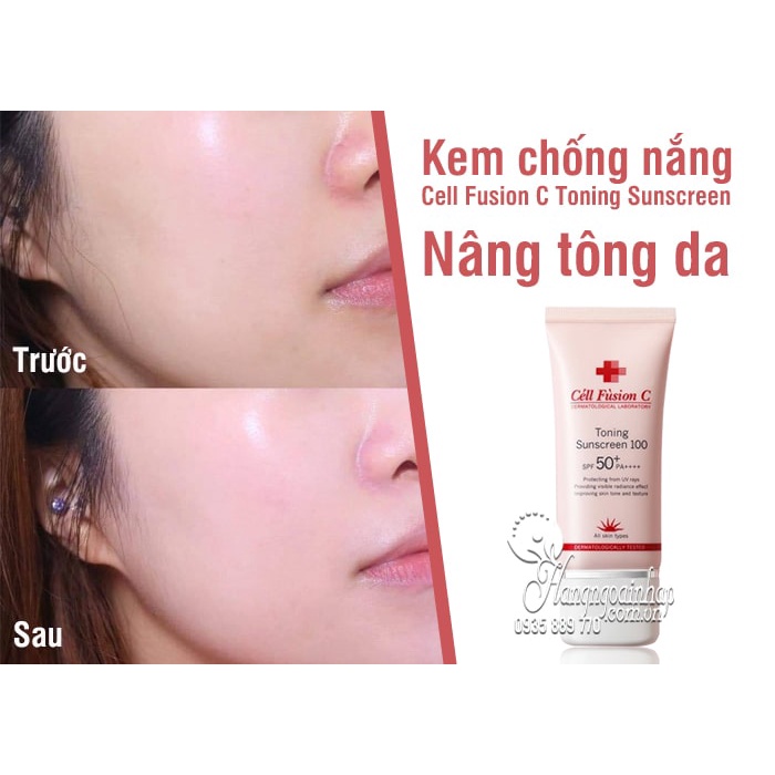 Kem chống nắng nâng tone Cell Fusion C toning Sunscreen 100 SPF50+/ PA +++