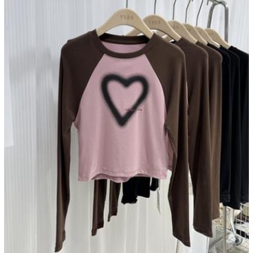 Áo Thun Lửng Tay Dài Dáng Rộng In Hình Gia Vị Kiểu Retro Mỹ Cá Tính