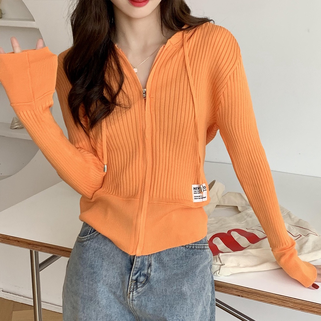 Áo Khoác Cardigan Dệt Kim Dáng Rộng Có Mũ Trùm Thời Trang Mùa Thu | BigBuy360 - bigbuy360.vn