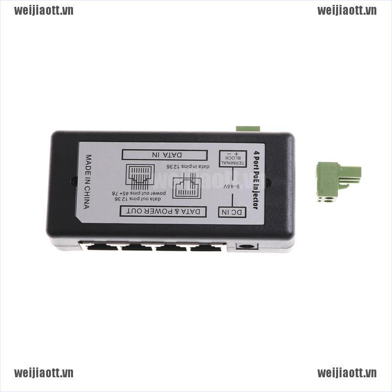 Bộ cấp nguồn 4 cổng PoE Injector 10 / 100Mbps cho camera I