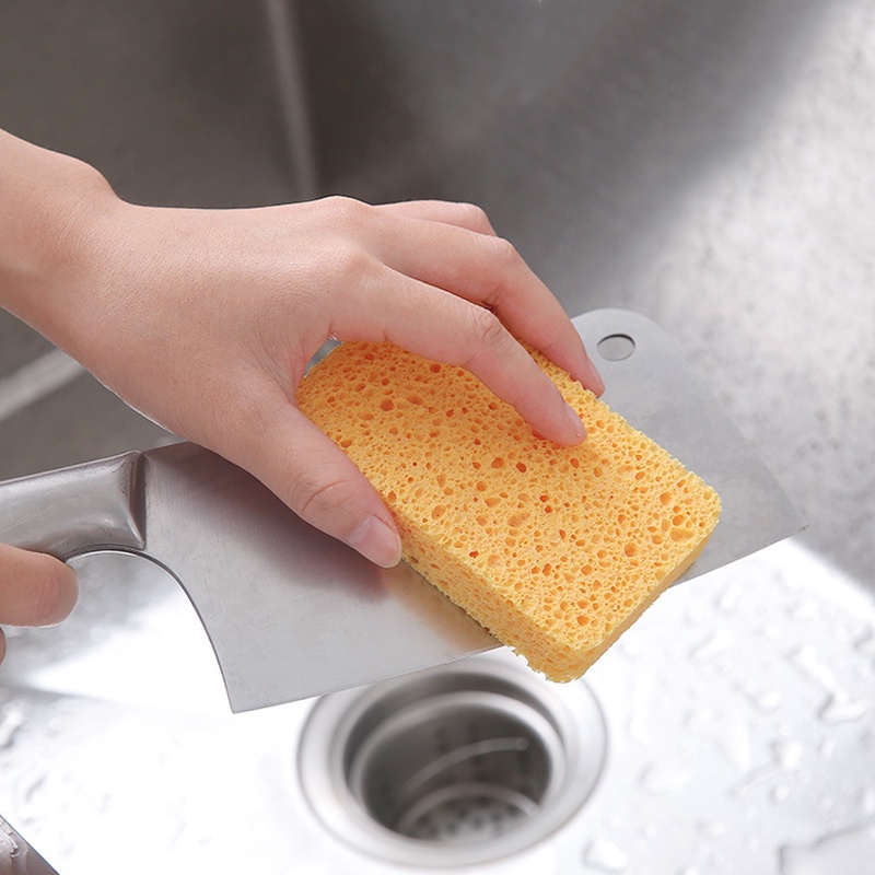 1 miếng bọt biển gỗ chà rửa chén dĩa tiện lợi