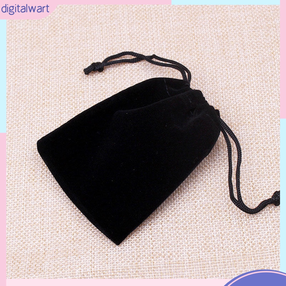 Túi Vải Nhung Dây Rút Màu Đen Xinh Xắn