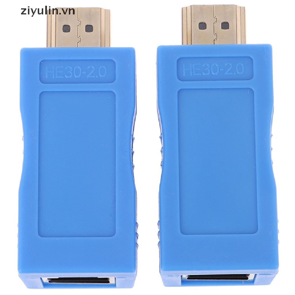 Set 2 Đầu Nối Dài Dây Cáp Mạng LAN Ethernet 1080P HDMI Sang RJ45 Qua Cat 6