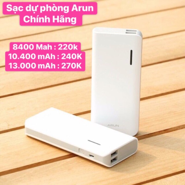 sạc dự phòng arun