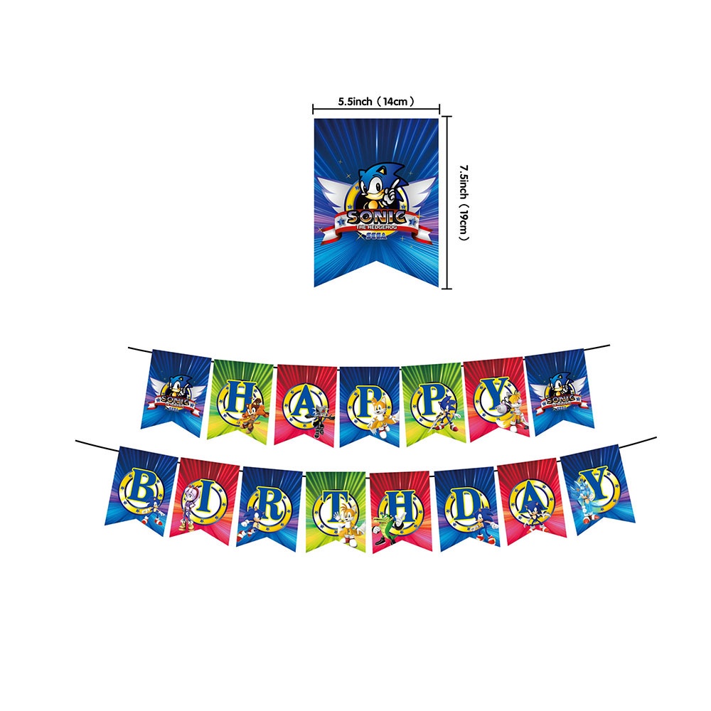 Bộ que cắm bong bóng trang trí bánh kem chủ đề Sonic The Hedgehog dễ thương dành cho bé (có bán lẻ)