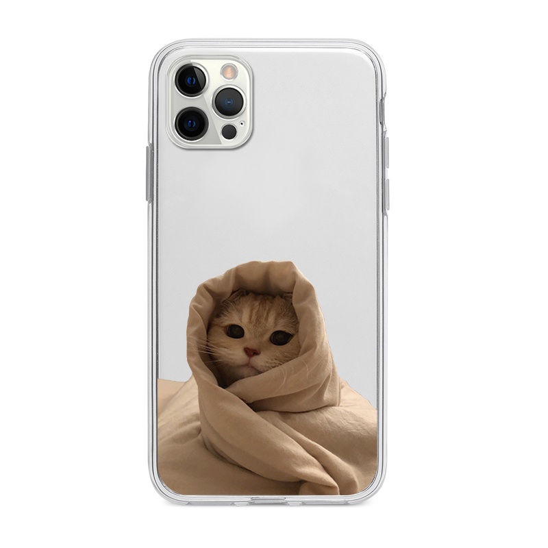 Ốp Điện Thoại Trong Suốt Họa Tiết Mèo Chống Trầy Xước Cho iPhone11 XR 13promax 12Pro XMAX