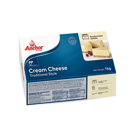 Phô mai kem ⚡ LOẠI NGON ⚡ 1kg phô mai Creamcheese Anchor sử dụng làm bánh, sốt, nấu ăn