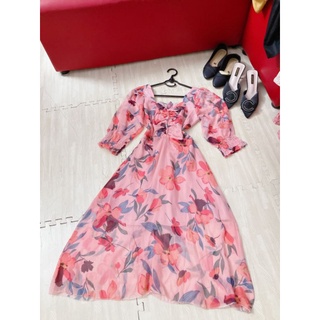 Đầm hoa màu hồng size M xinh dịu dàng ❤❤❤