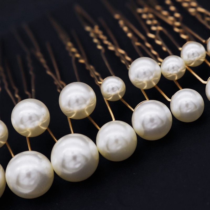 18 Trâm Cài Tóc Hình Chữ U Đính Ngọc Trai Nhân Tạo