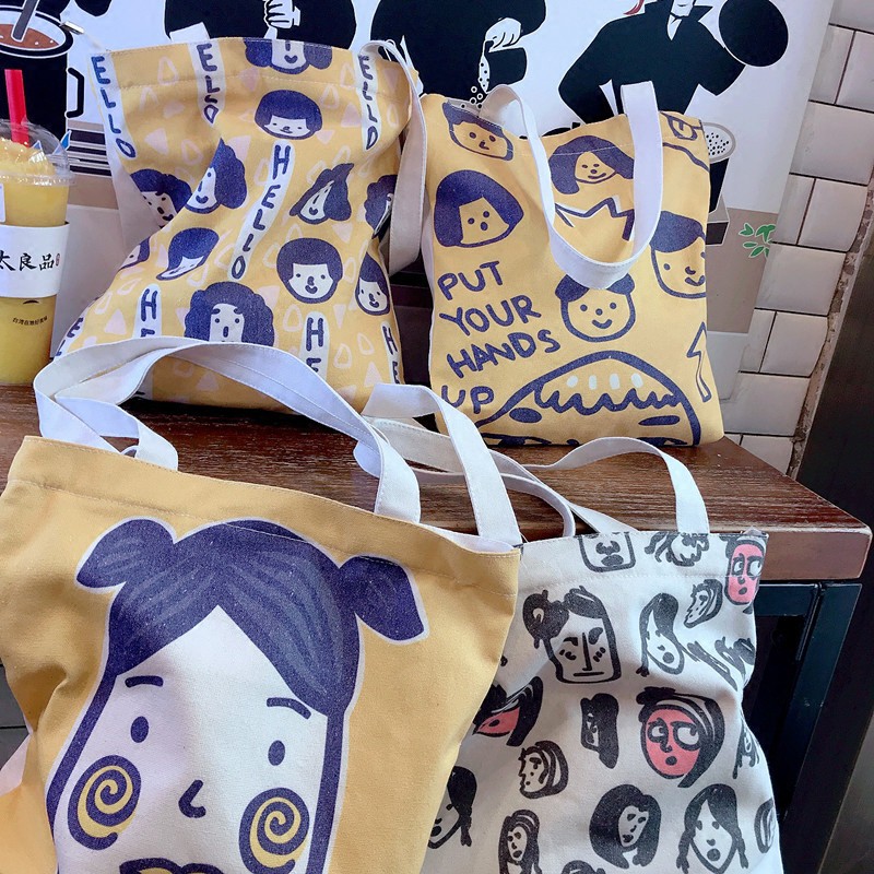 Túi Canvas Đeo Vai Kiểu Dáng Đơn Giản Xinh Xắn