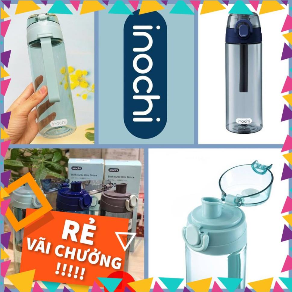 Bình nước thể thao Kita Grace sport tập gym nhựa inochi cao cấp 620ml