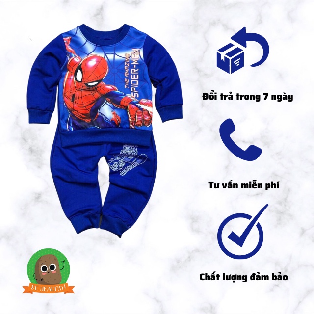 Bộ quần áo siêu nhân cho bé trai 8-18kg Củ khoai tây shop chất da cá mềm mịn cực đẹp giá đặc biệt