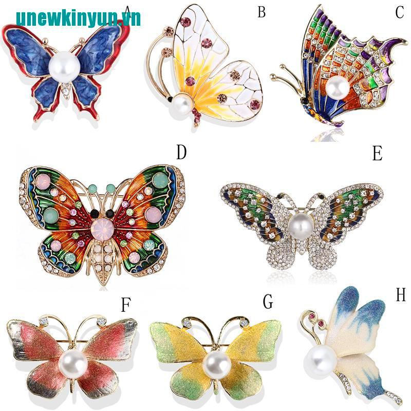 Y●Ghim Cài Áo Hình Chú Bướm Đính Đá Nhân Tạo Dễ Thương Cho Nữ
