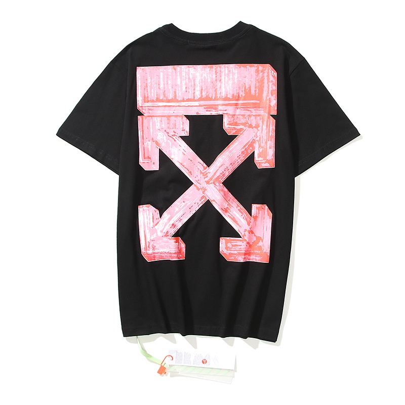 Áo thun cotton tay ngắn in chữ ow phong cách cổ điển thời trang cho nam và nữ
