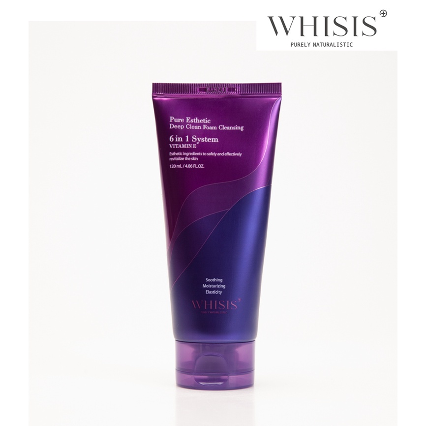Sữa rửa mặt Vitamin E làm sạch sâu giúp da trắng sáng WHISIS Pure Esthetic Deep Clean Foam Cleansing | BigBuy360 - bigbuy360.vn