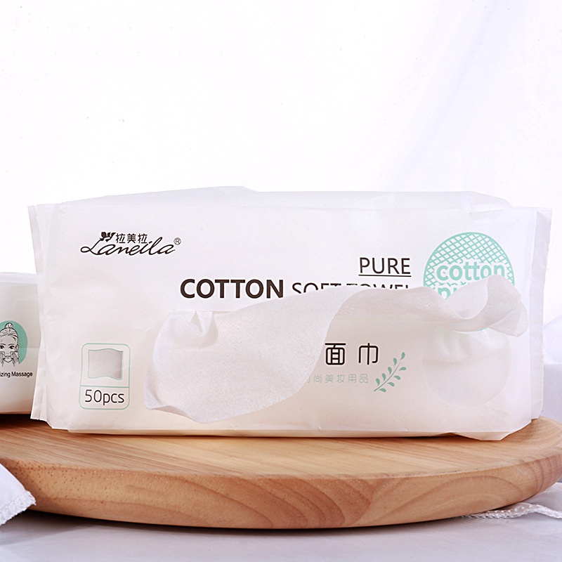 Khăn mặt khô Lameila dùng 1 lần lau khô, lau ướt , Giấy lau mặt dùng một lần Chất liêu Cotton