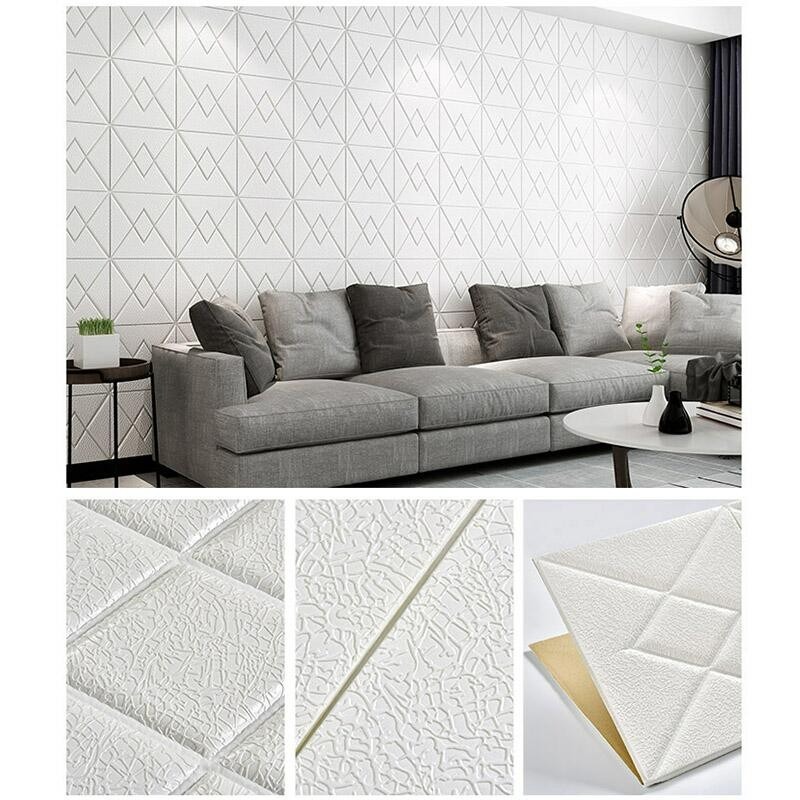Miếng giấy dán tường làm nền trang trí 3D mềm mại chống va đập tiện lợi | BigBuy360 - bigbuy360.vn