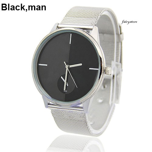 Đồng Hồ Analog Máy Quartz Dây Lưới Kiểu Dáng Thời Trang