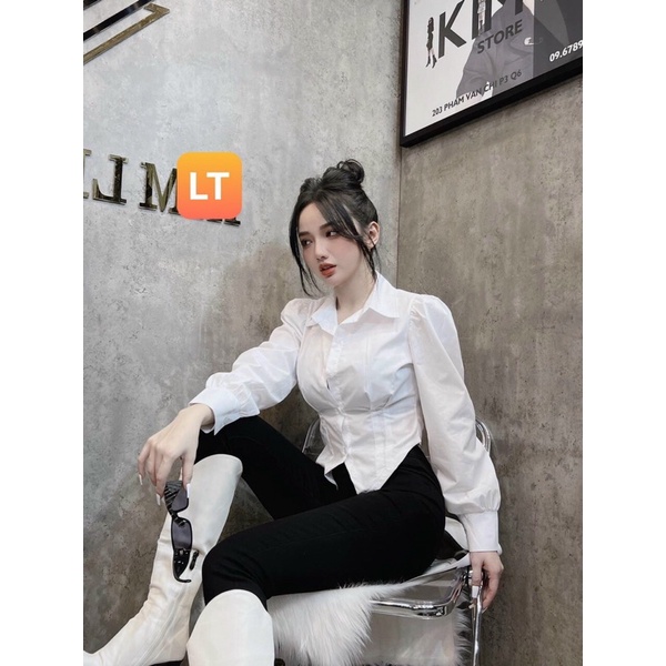 Áo sơ mi kiểu tay phồng