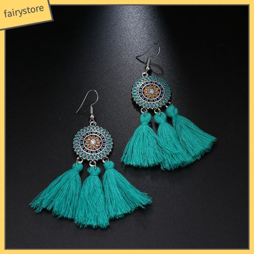 Hoa Tai Tua Rua Dáng Dài Hình Hoa Hướng Dương Bằng Hợp Kim Phong Cách Bohemian