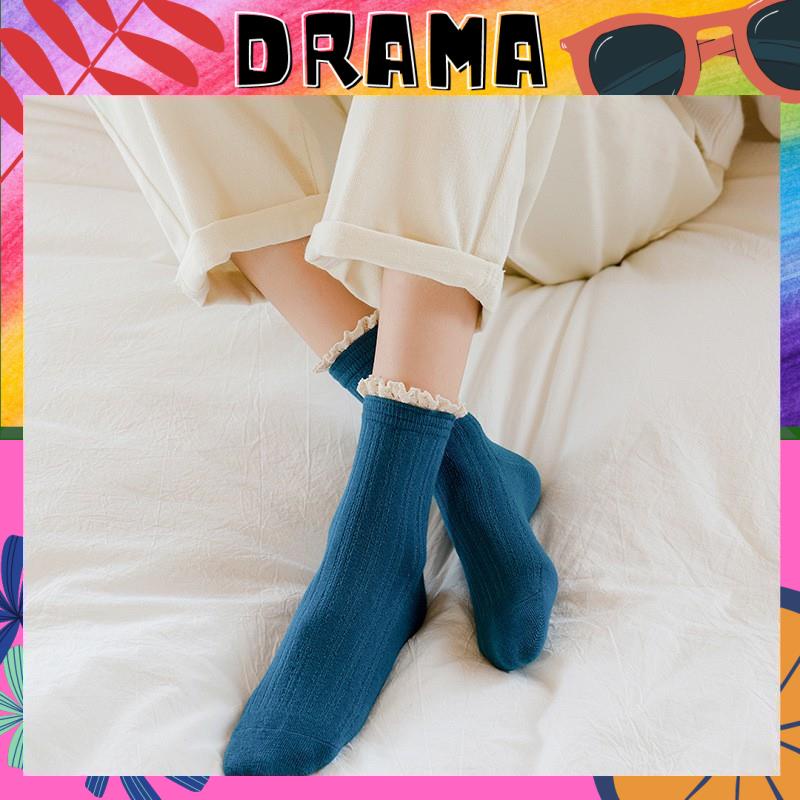 Tất nữ cổ ngắn cute, Vớ nữ cổ ngắn [Vintage] Phong cách Hàn Quốc nhiều màu thêu dệt tỉ mỉ PHỤ KIỆN DRAMA TAT014