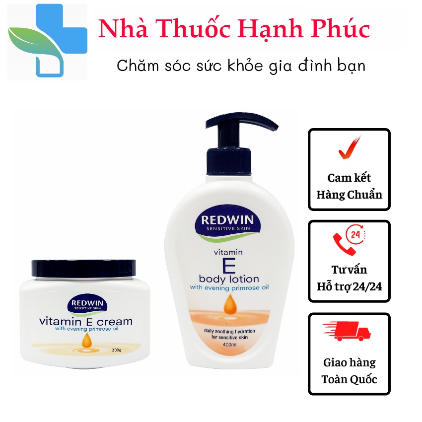 Kem dưỡng da Redwin, Úc (300g) vitamin E và tinh dầu hoa anh thảo giúp da mềm mịn, sáng bóng, căng mịn cho mọi lứa tuổi