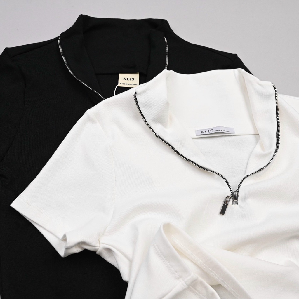 ÁO CROPTOP CỔ TRỤ DÂY KÉO NOLAN TOP