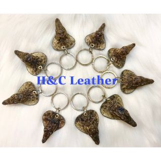 Móc khóa đầu cá sấu thật 100%, màu tự nhiên nguyên thủy size mini