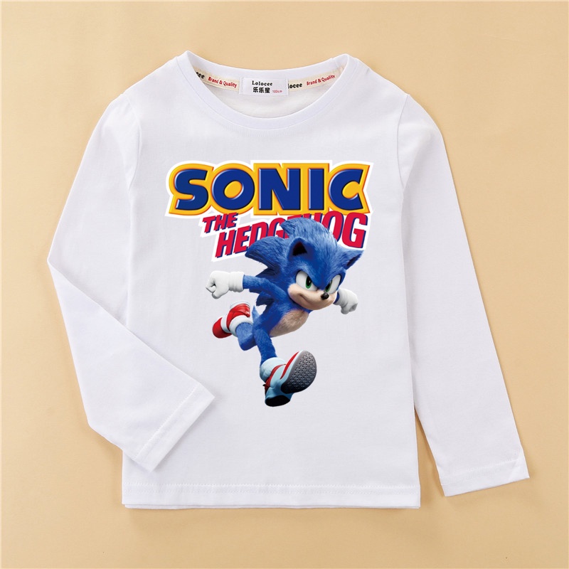 Áo Thun Tay Dài In Hình Sonic Hedgehog 2 Thời Trang Cho Bé Trai