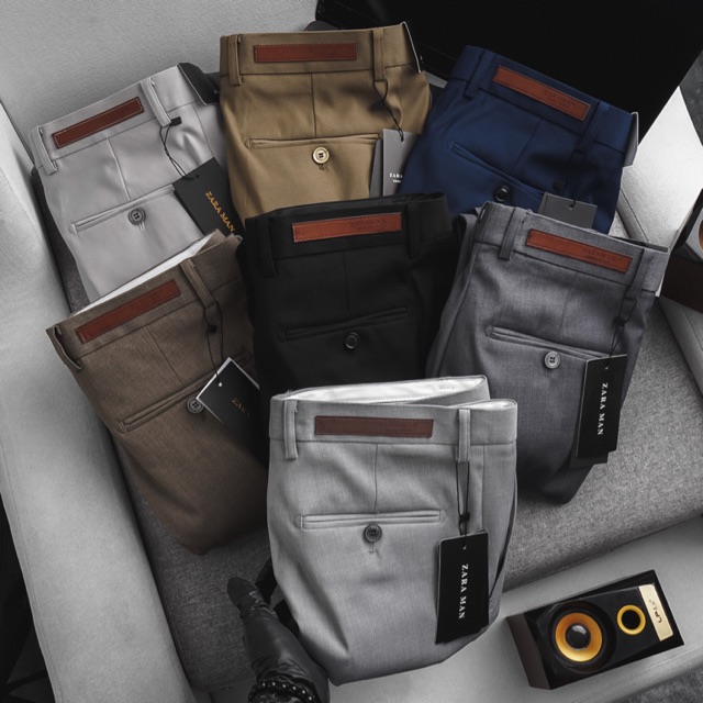 Quần Âu Nam Trơn Dáng Suông Vải Chống Nhăn Chống Xù, Quần Tây Nam Hàn Quốc Nhiều Màu Lựa Chọn