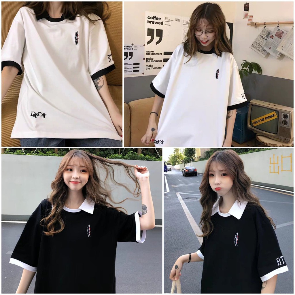 ORDER | ÁO POLO ULZZANG FORM RỘNG TAY LỬNG PHỐI MÀU ĐÁNG YÊU