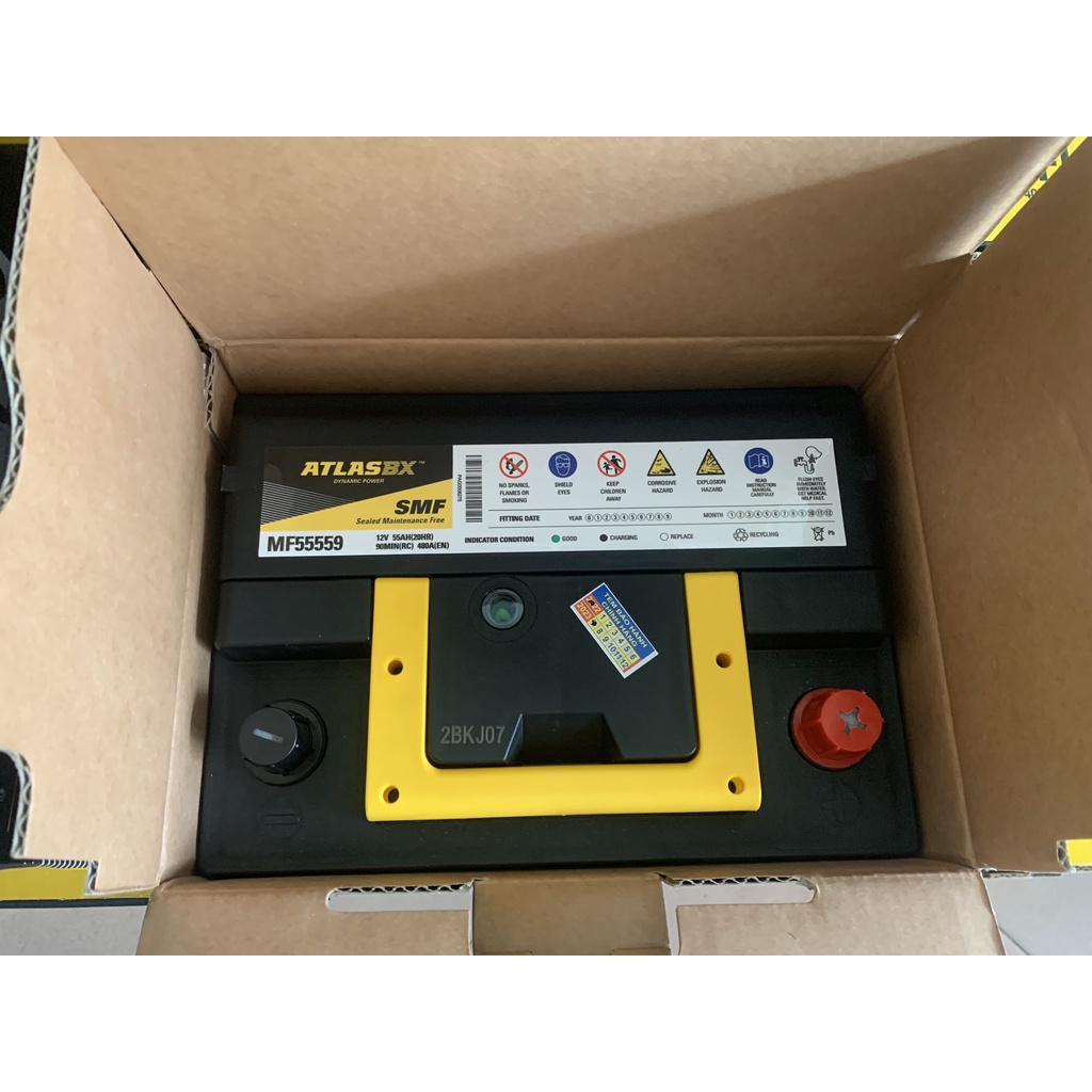 Ắc Quy ATLASBX DIN MF55559 12V-55Ah dùng cho xe Chevrolet, Deawoo Lacetti, Ford: Focus 2.0 , Focus 1.8 , Fiesta , Mondeo