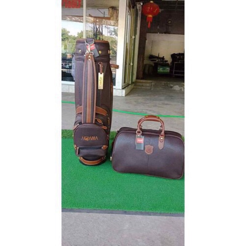 Túi Quần Áo Golf Hãng Honma Da Bò Có Ngăn Đựng Giày Hàng Nhập Khẩu