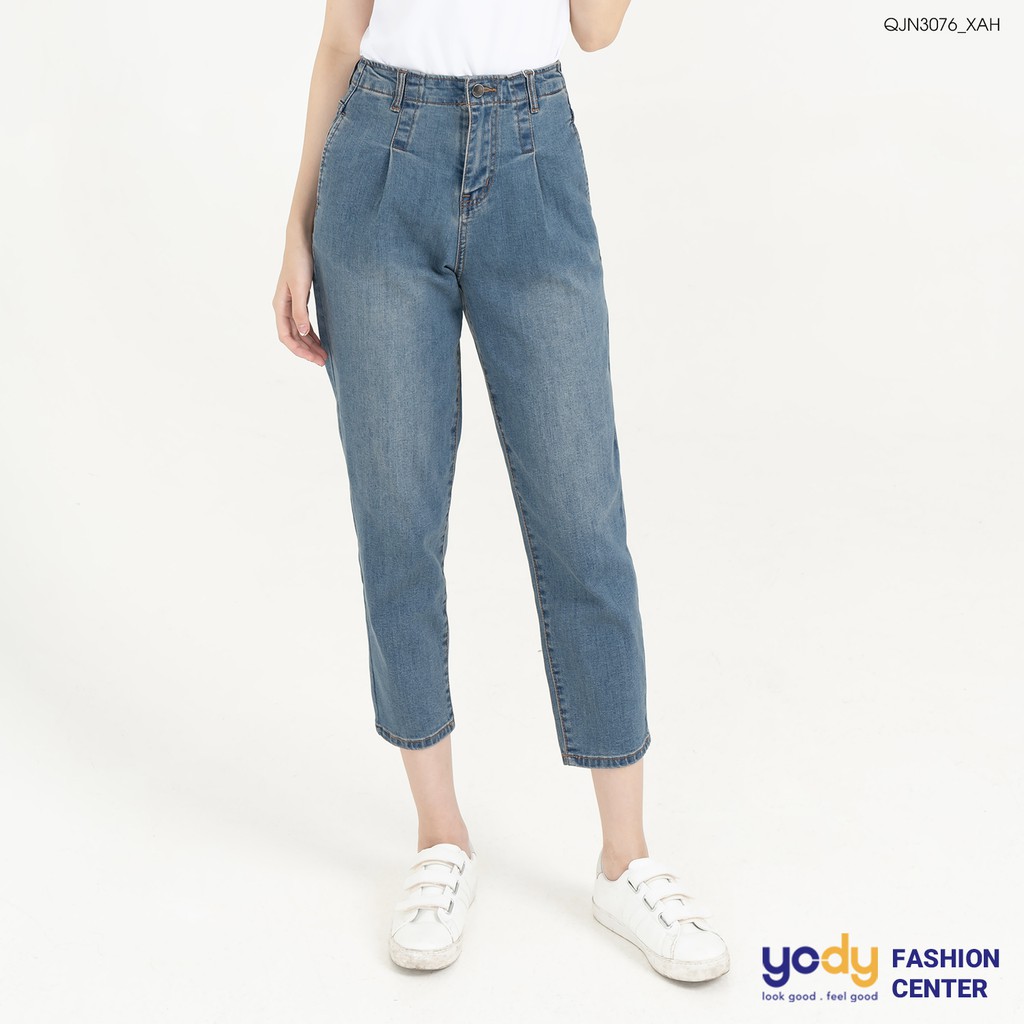 Quần Jeans nữ YODY quần baggy co dãn tốt cạp cao  QJN3076