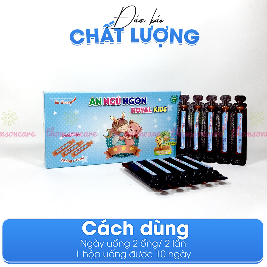 Siro ăn ngủ ngon cho bé Royal Kids giúp trẻ hết biếng ăn, giảm mồ hôi trộm từ đẳng sâm, sữa ong chua và chất xơ Inulin