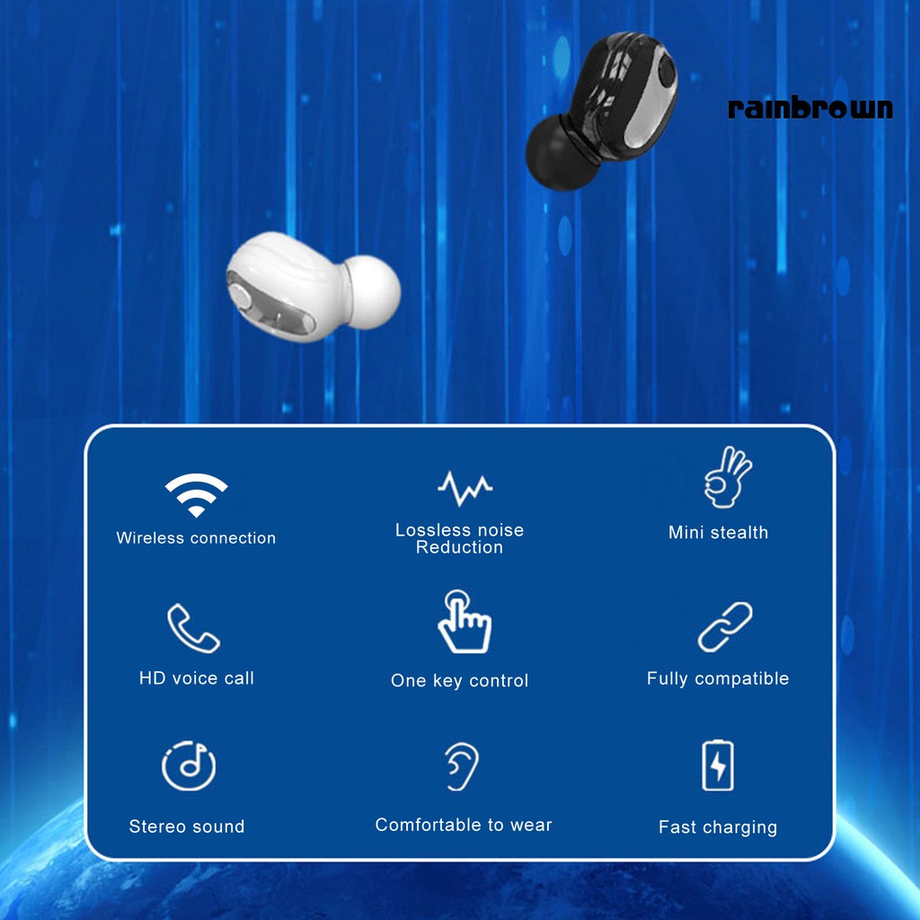 Set 1 Tai Nghe Bluetooth 5.0 S9 Mini Có Micro Tiện Dụng Kèm Phụ Kiện