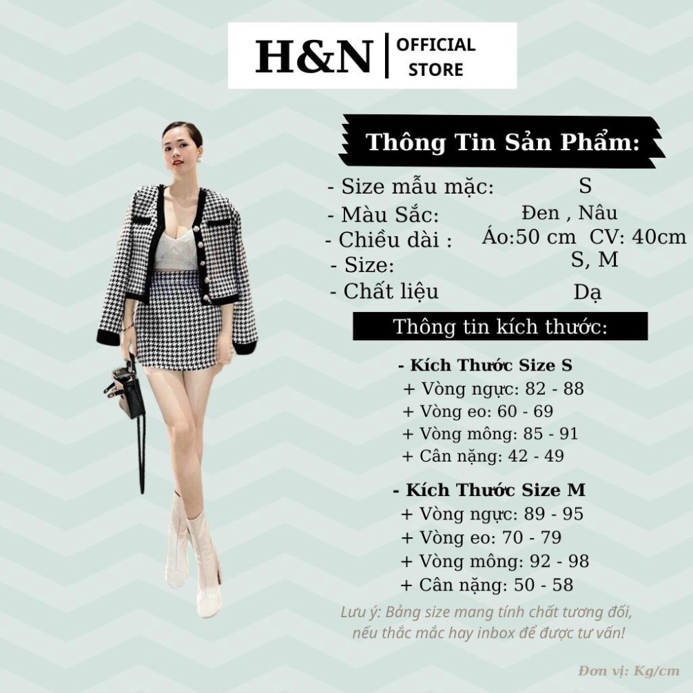 Set áo dạ ziczac chân váy chữ A thiết kế dự tiệc sang trọng trẻ trung HN Clothing S6 | BigBuy360 - bigbuy360.vn