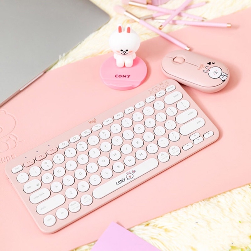 Bàn phím không dây + chuột không dây bluetooth chính hãng Logitech x Line Friends