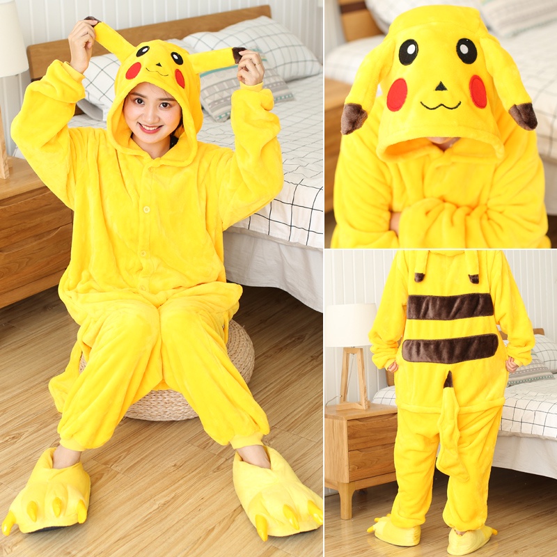 Bộ Đồ Ngủ Liền Thân Hóa Trang Nhân Vật Hoạt Hình Pikachu Có Mũ Dành Cho Nam Nữ | BigBuy360 - bigbuy360.vn