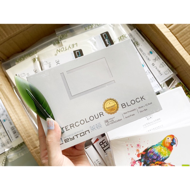 [ TẶNG KÈM LÁ TÁCH GIẤY ] Sổ màu nước Leyton 20 tờ 300gsm