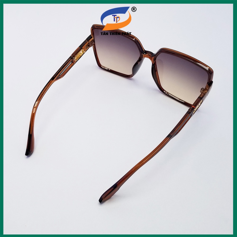 Kính mát nữ mắt vuông to màu nâu, tím TTP2525. Tròng Polycarbon phân cực, ngăn bụi, chống nắng và tia UV