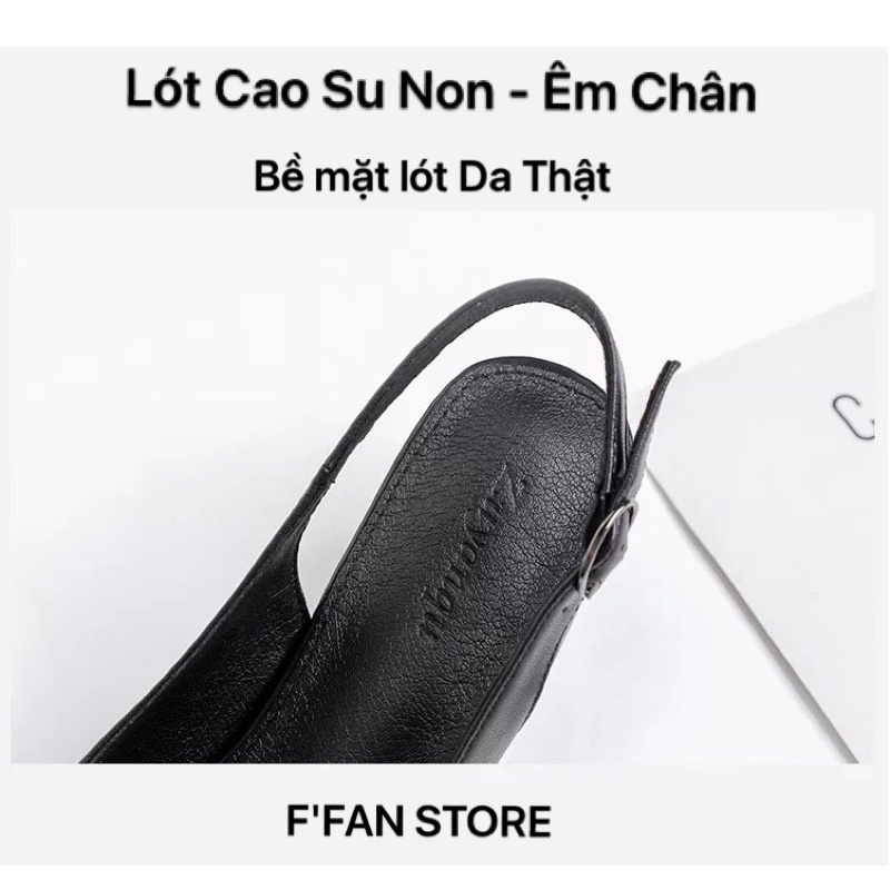 Giày Bệt Quai Sau [DA THẬT] Mềm Như Bún Slingback Mũi Nhọn FFAN STORE